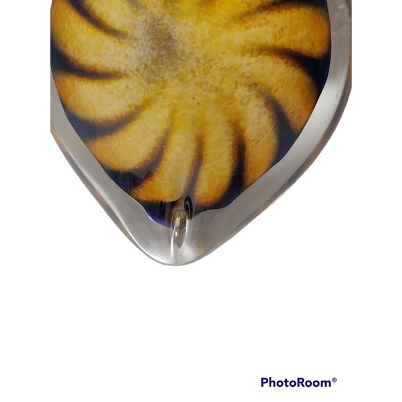 The Glass Forge Hand Blown Glass Signed Heart Paperweight 3.5"x4" - Picture 3 of 5